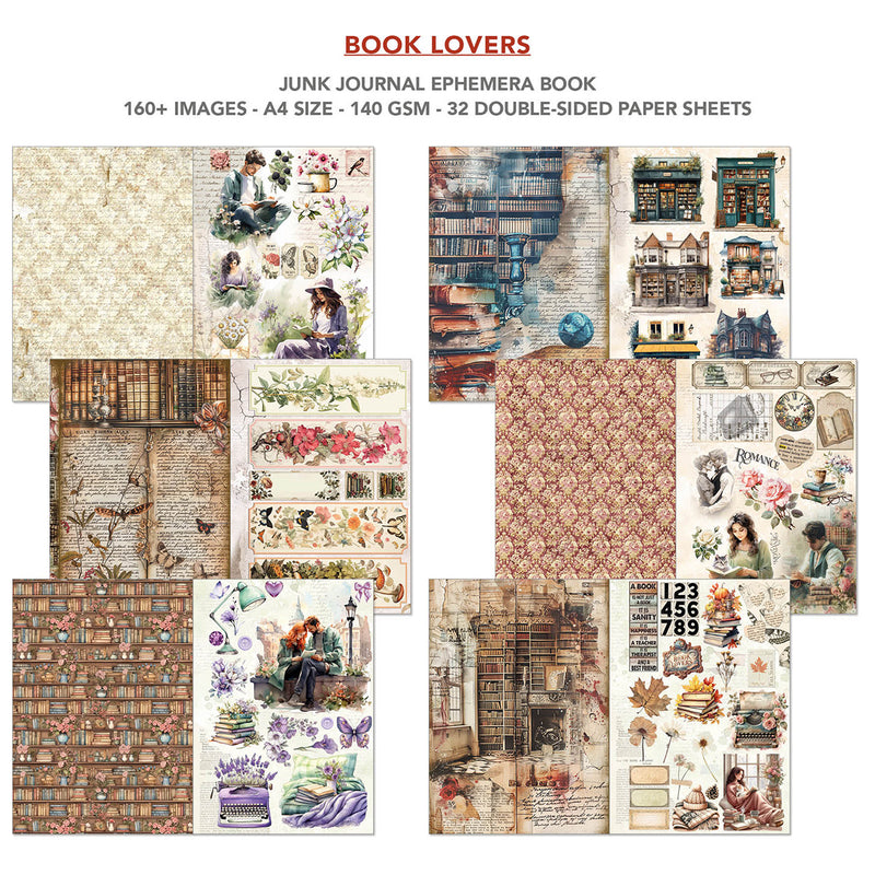 Ciao Bella - Book Lovers- Junk Journal & Ephemera Book A4 32/Pg, CBB005