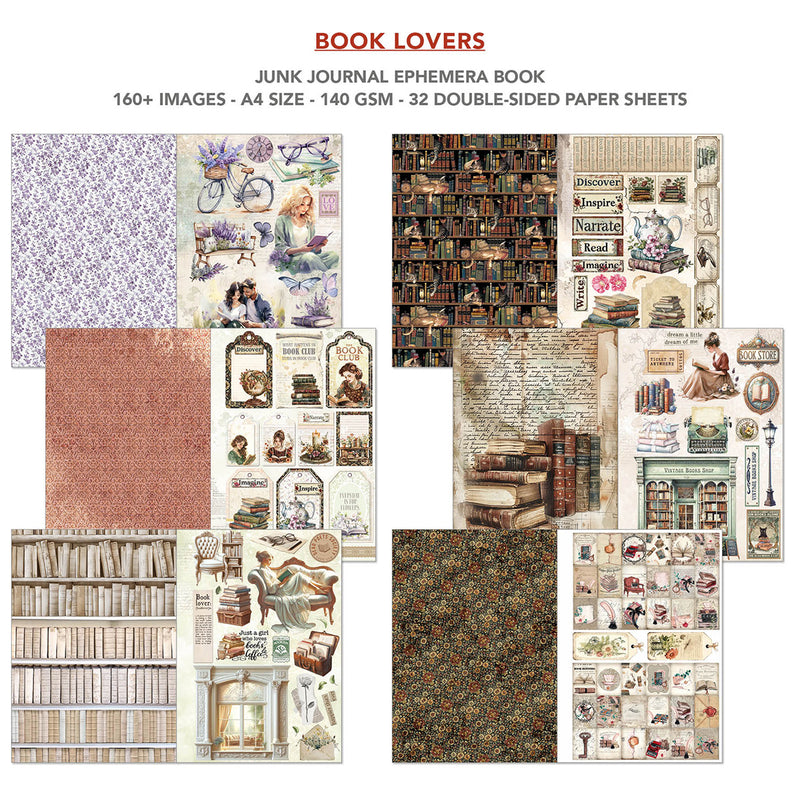 Ciao Bella - Book Lovers- Junk Journal & Ephemera Book A4 32/Pg, CBB005