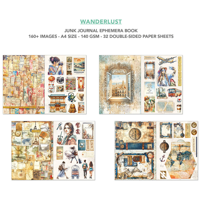 Ciao Bella - Wanderlust - Junk Journal & Ephemera Book A4 32/Pg, CBB006