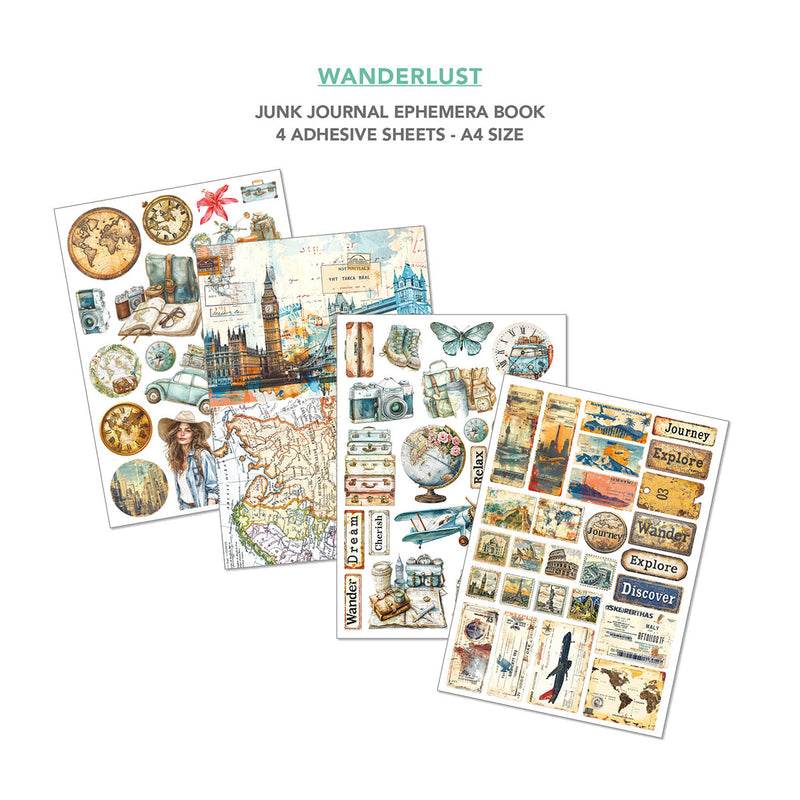 Ciao Bella - Wanderlust - Junk Journal & Ephemera Book A4 32/Pg, CBB006