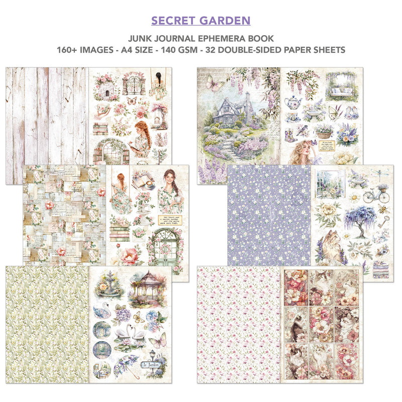 Ciao Bella - Secret Garden - Junk Journal & Ephemera Book A4 32/Pg, CBB007
