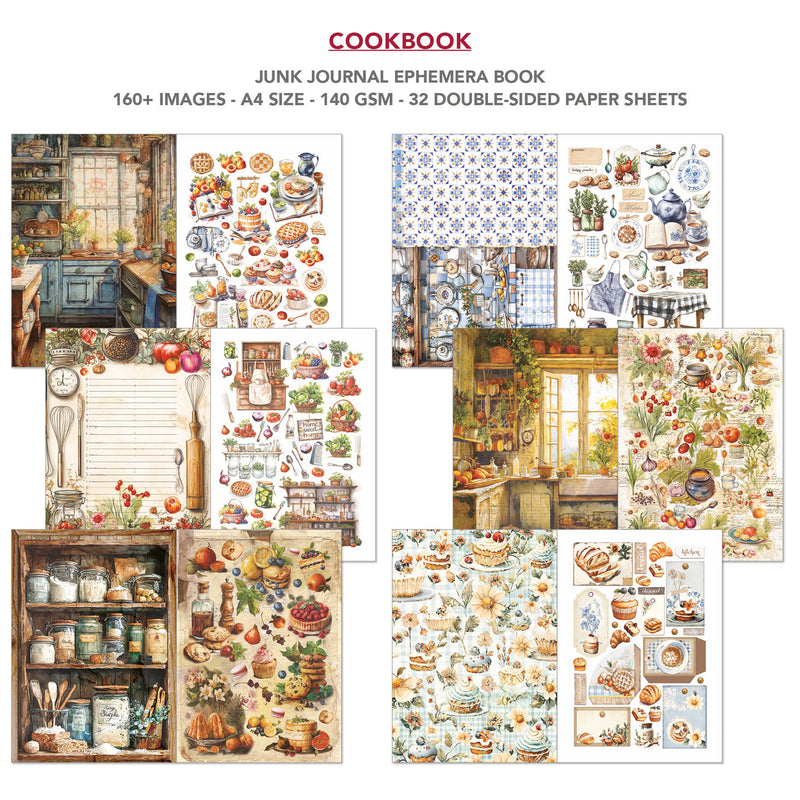 Ciao Bella - Cookbook - Junk Journal & Ephemera Book A4 32/Pg, CBB009