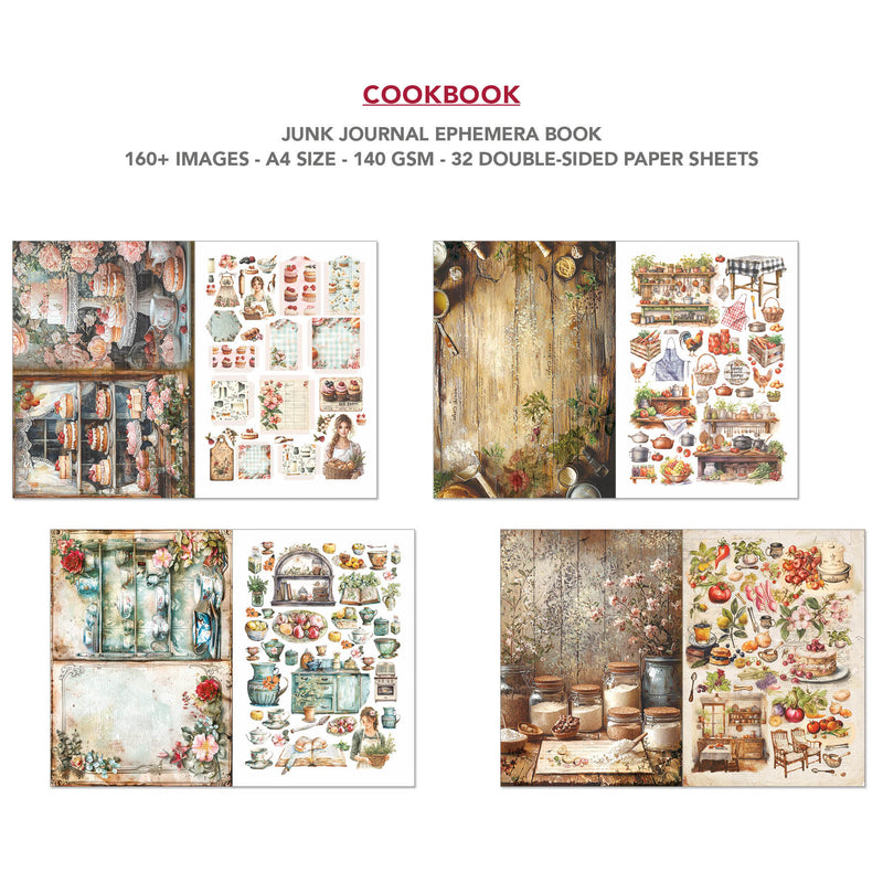 Ciao Bella - Cookbook - Junk Journal & Ephemera Book A4 32/Pg, CBB009