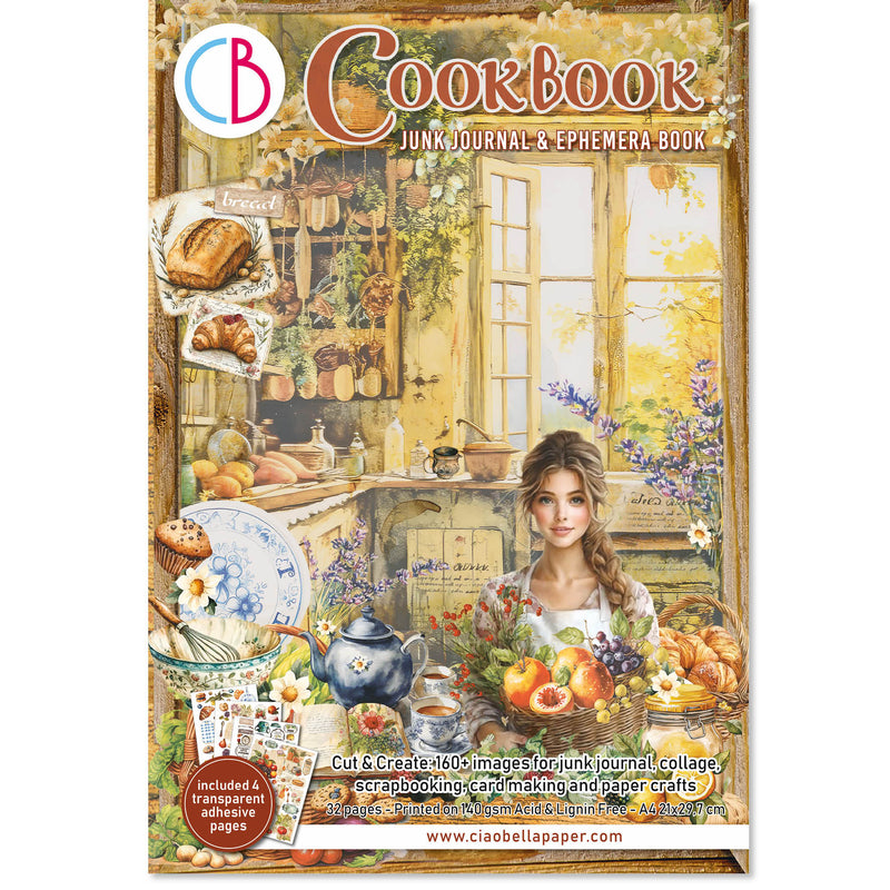 Ciao Bella - Cookbook - Junk Journal & Ephemera Book A4 32/Pg, CBB009