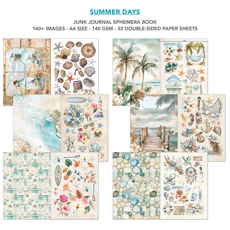 Ciao Bella - Summer Days - Junk Journal & Ephemera Book A4 32/Pg, CBB010