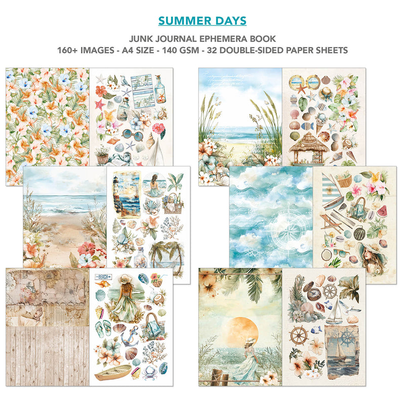 Ciao Bella - Summer Days - Junk Journal & Ephemera Book A4 32/Pg, CBB010