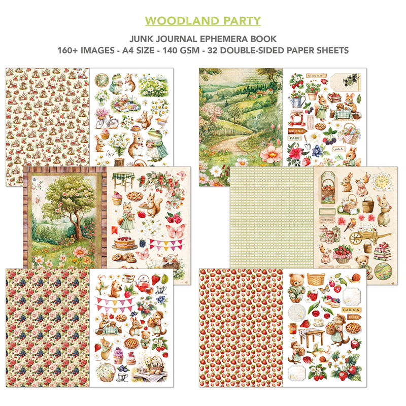 Ciao Bella - Woodland Party - Junk Journal & Ephemera Book A4 32/Pg, CBB011