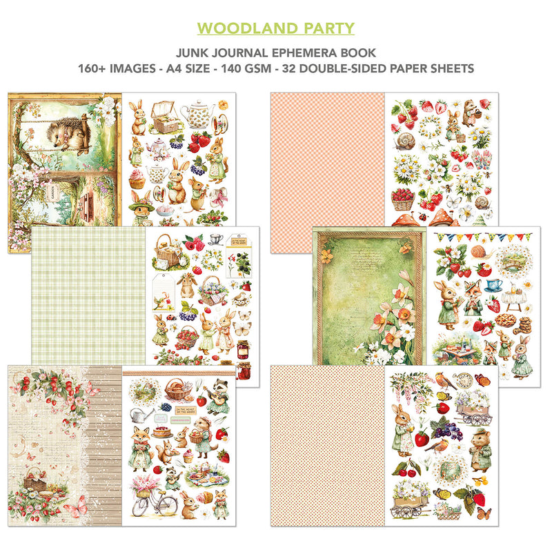 Ciao Bella - Woodland Party - Junk Journal & Ephemera Book A4 32/Pg, CBB011