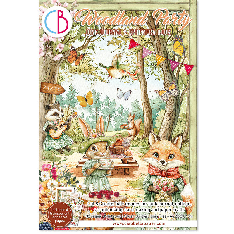 Ciao Bella - Woodland Party - Junk Journal & Ephemera Book A4 32/Pg, CBB011