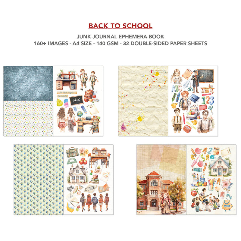 Ciao Bella - Back to School - Junk Journal & Ephemera Book A4 32/Pg, CBB012