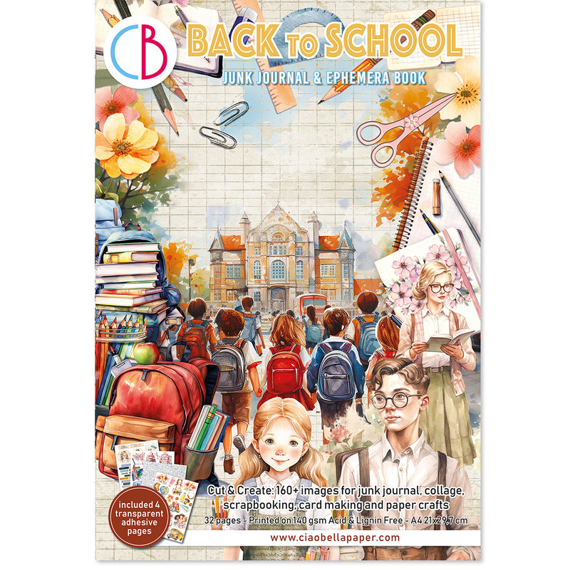 Ciao Bella - Back to School - Junk Journal & Ephemera Book A4 32/Pg, CBB012