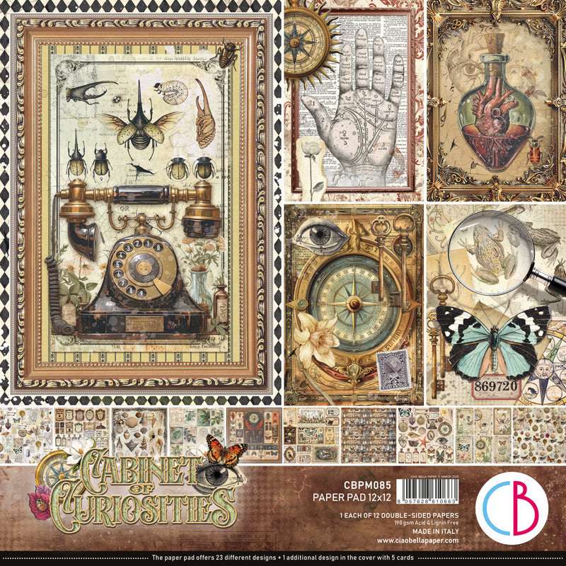 Coming Soon - Ciao Bella 12x12 Paper Pad 12Pc - Cabinet of Curiosities, CBPM085