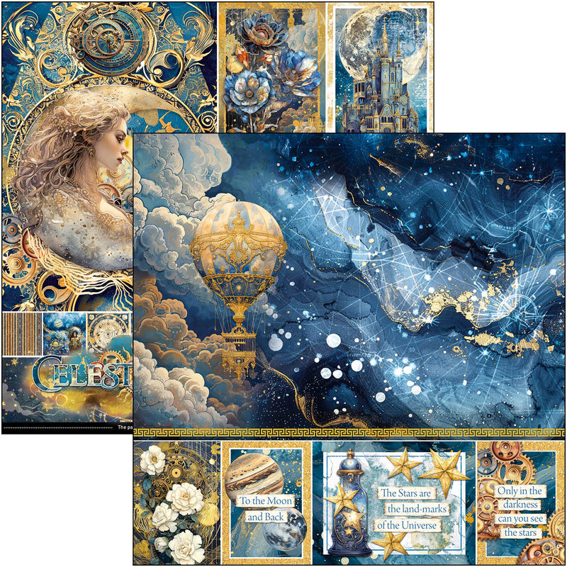 Ciao Bella 12x12 Paper Pad 12Pc - Celestial, CBPM087