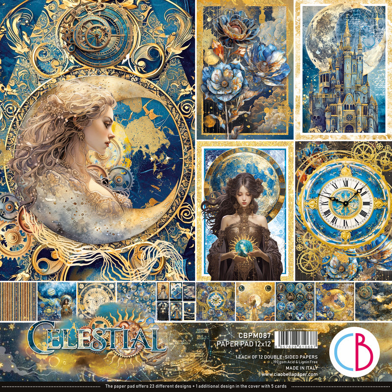 Ciao Bella 12x12 Paper Pad 12Pc - Celestial, CBPM087