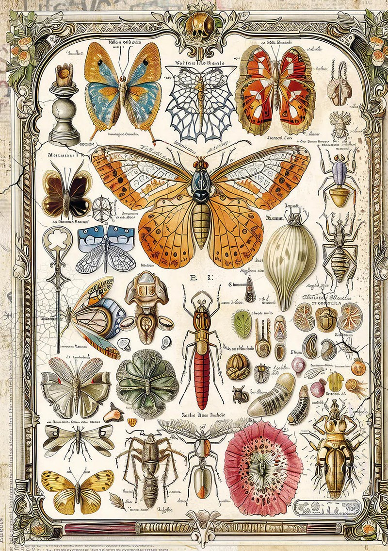 Coming Soon - Ciao Bella A5 Rice Papers 8pc - Cabinet of Curiosities - Mixed, CBRS003