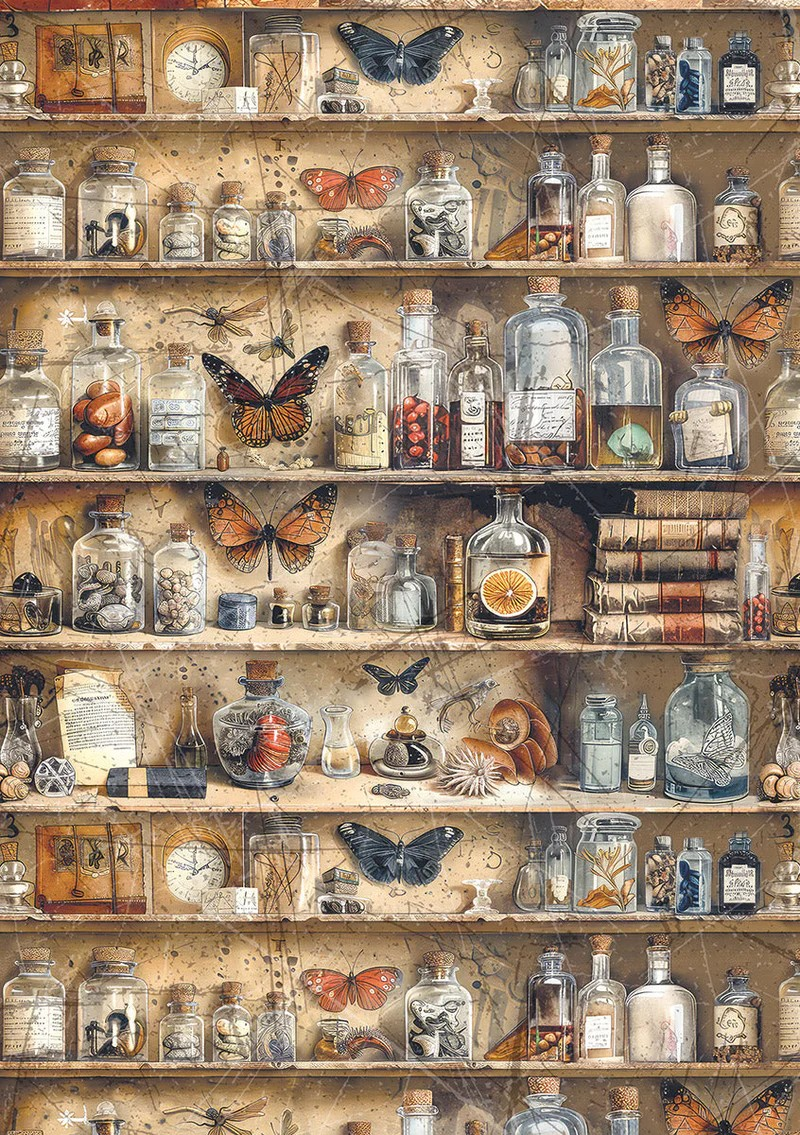 Ciao Bella A5 Rice Papers 8pc - Cabinet of Curiosities - Mixed, CBRS010