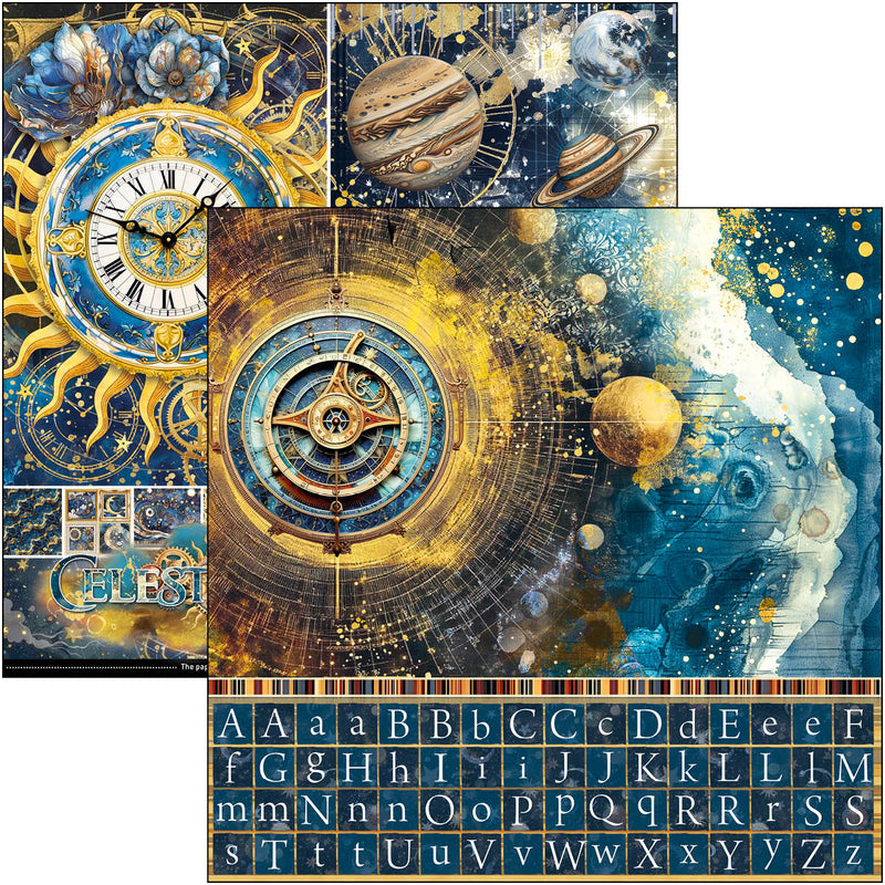 Coming Soon - Ciao Bella 12x12 Paper Pad 8Pc - Celestial - Patterns Pad, CBT087