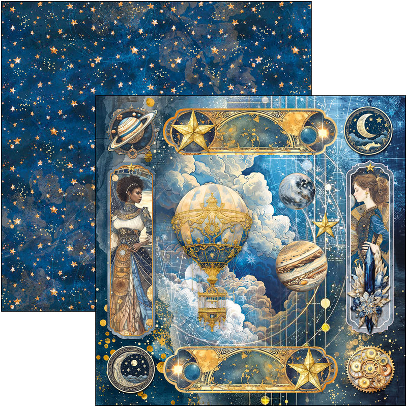 Coming Soon - Ciao Bella 12x12 Paper Pad 8Pc - Celestial - Patterns Pad, CBT087