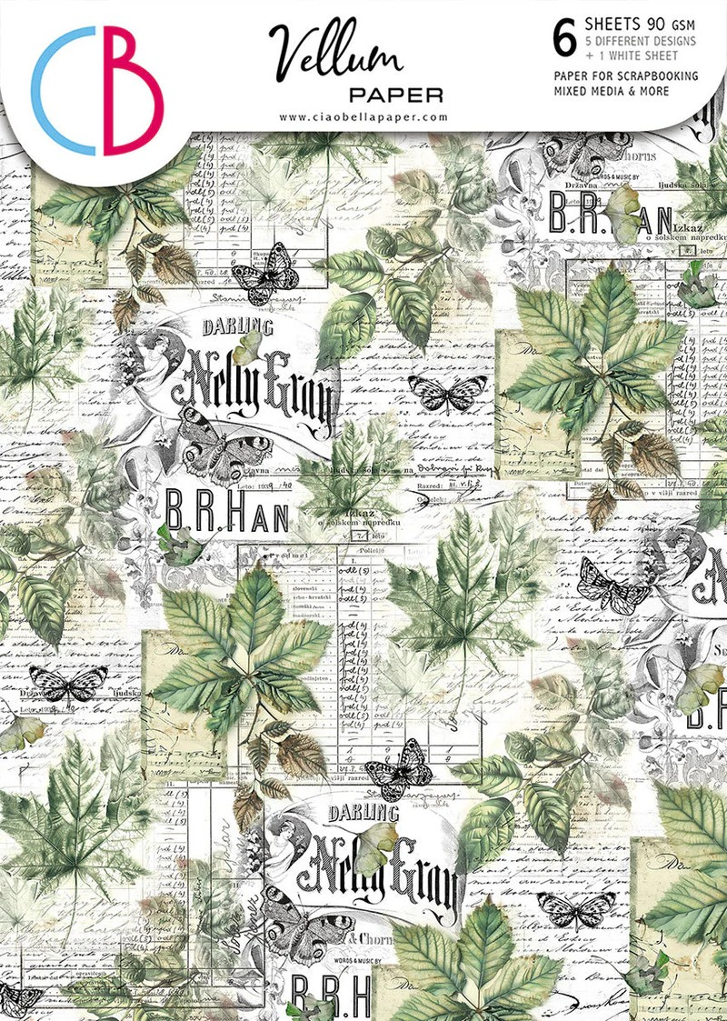 Ciao Bella Vellum Cabinet Of Curiosities Paper - Patterns A4 6pc, CBV024