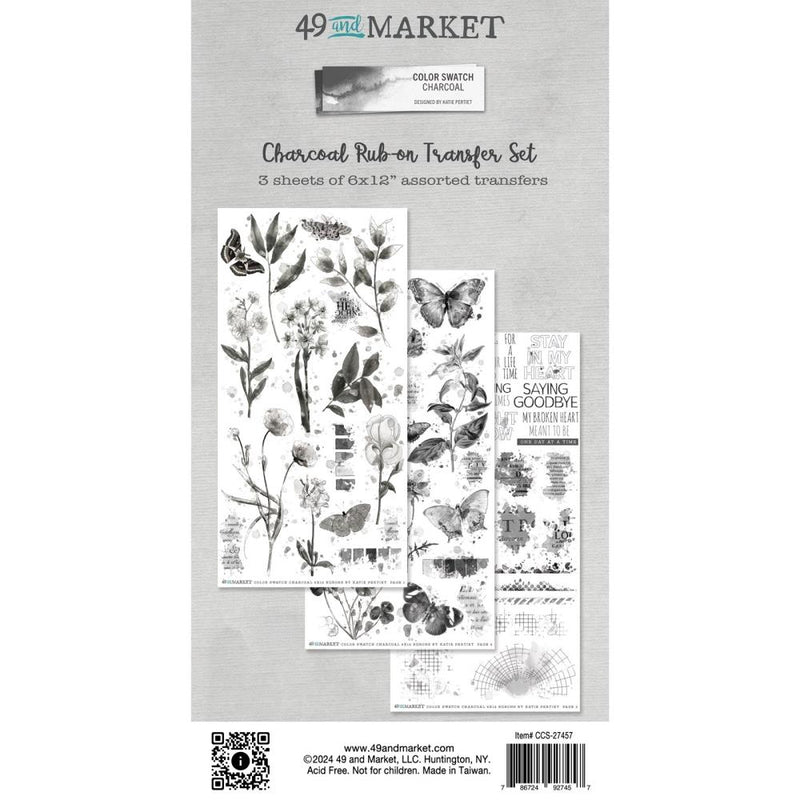 49 & Market Rub-On Transfer Set - Color Swatch: Charcoal, CCS27457
