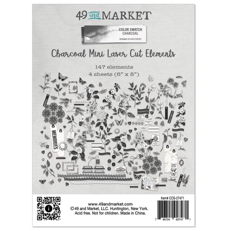 49 & Market Mini Laser Cut Elements - Color Swatch: Charcoal, CCS27471