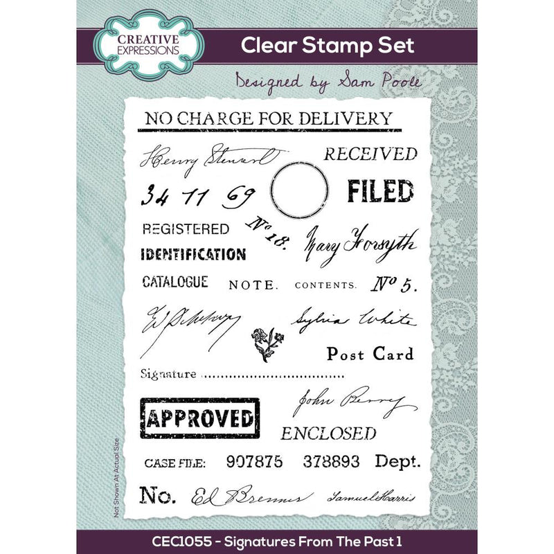 Creative Expressions Clear Stamp Set - Signatures from the Past 1, CEC1055