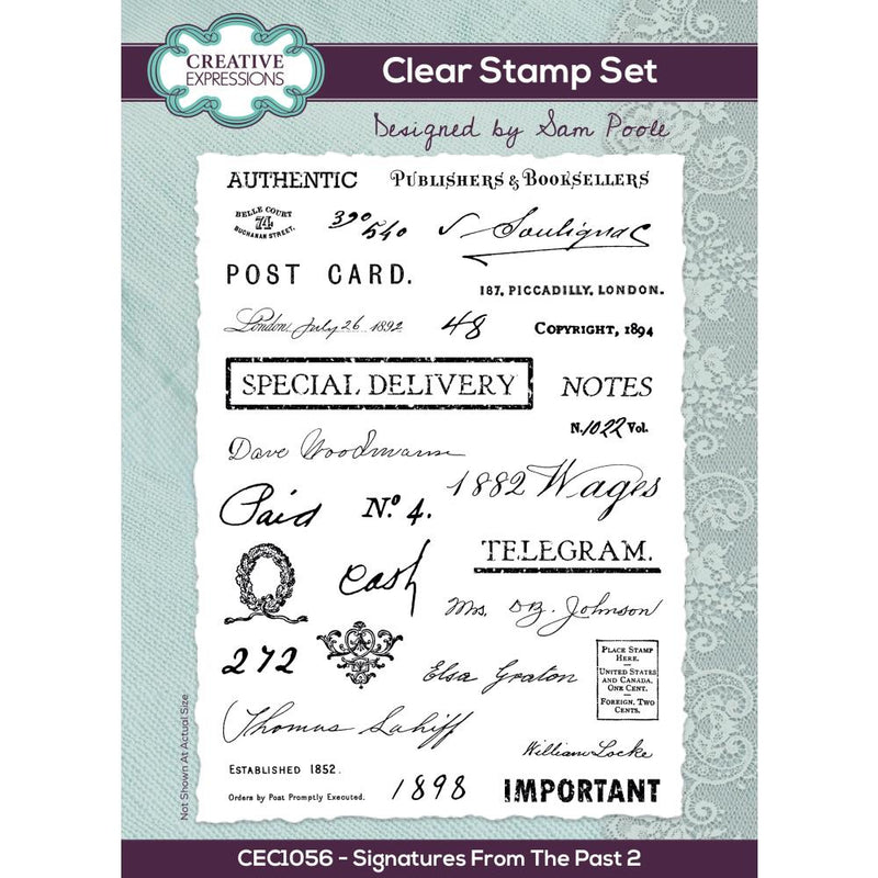 Creative Expressions Clear Stamp Set - Signatures from the Past 2, CEC1056