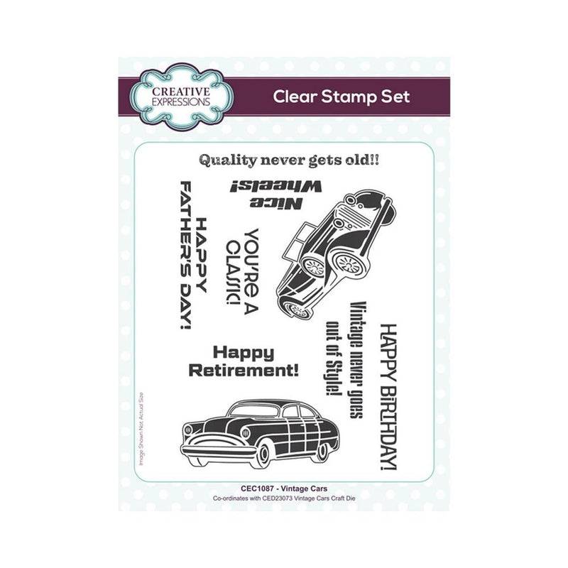 Creative Expressions 6x8 Clear Stamp Set - Vintage Cars, CEC1087 by Sam Poole