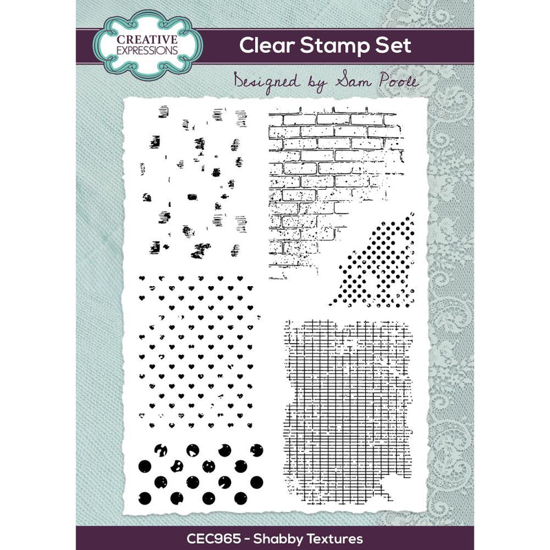 Creative Expressions Clear Stamp Set - Shabby Textures, CEC965 by: Sam Poole