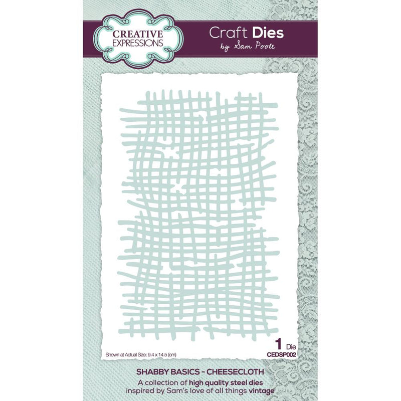 Creative Expressions Dies - Shabby Basics - Cheesecloth, CEDSP002 by: Sam Poole