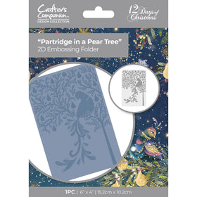 Crafter's Companion 2D Embossing Folder - Partridge in a Pear Tree, CEF4PIPT