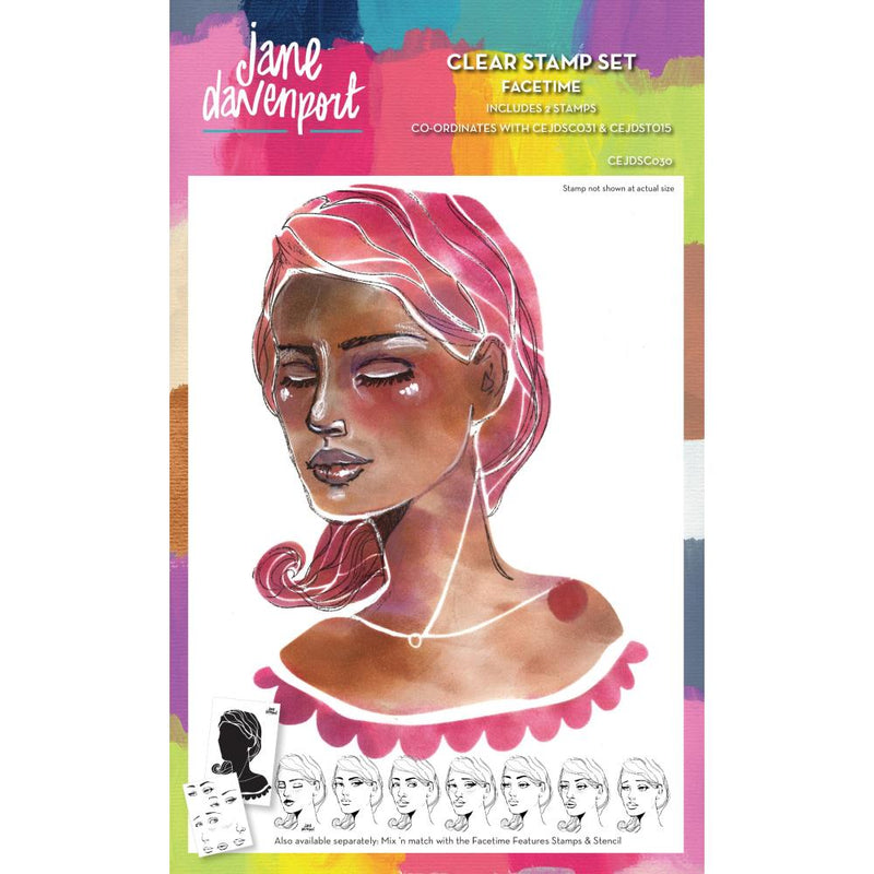 Creative Expressions - Jane Davenport Clear Stamp Set - Facetime, CEJDSC030
