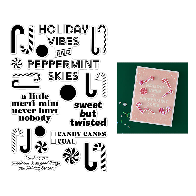 Hero Arts Clear Stamp Set 4x6 - A Little Merri-Mint, CM812
