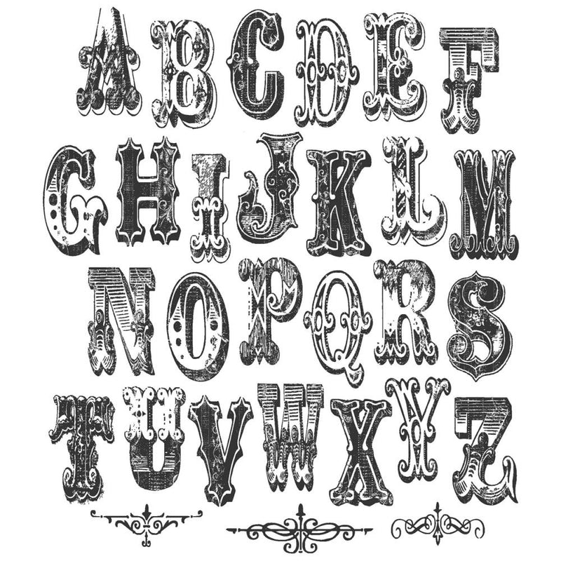 Stampers Anonymous Stamp Set - Mini Cirque Alpha, CMS079 by: Tim Holtz