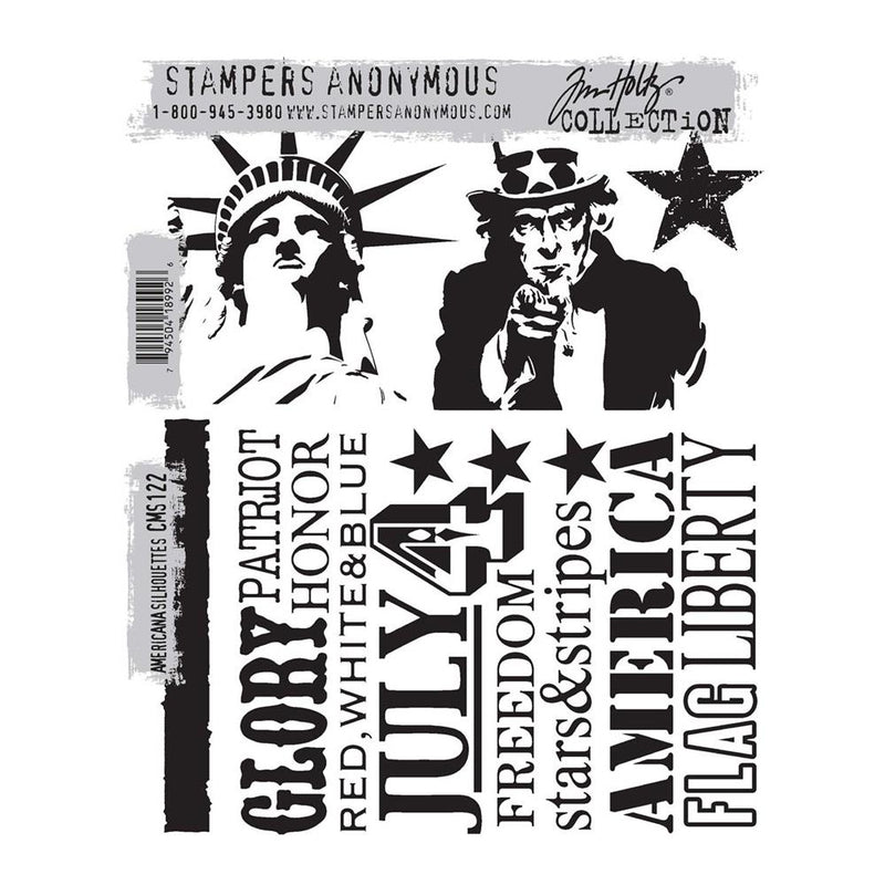 Stampers Anonymous Cling Stamp Set - American Silhouttes, CMS122 by Tim Holtz
