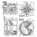 Stampers Anonymous Stamp Set - Travel Blueprint, CMS148 by: Tim Holtz
