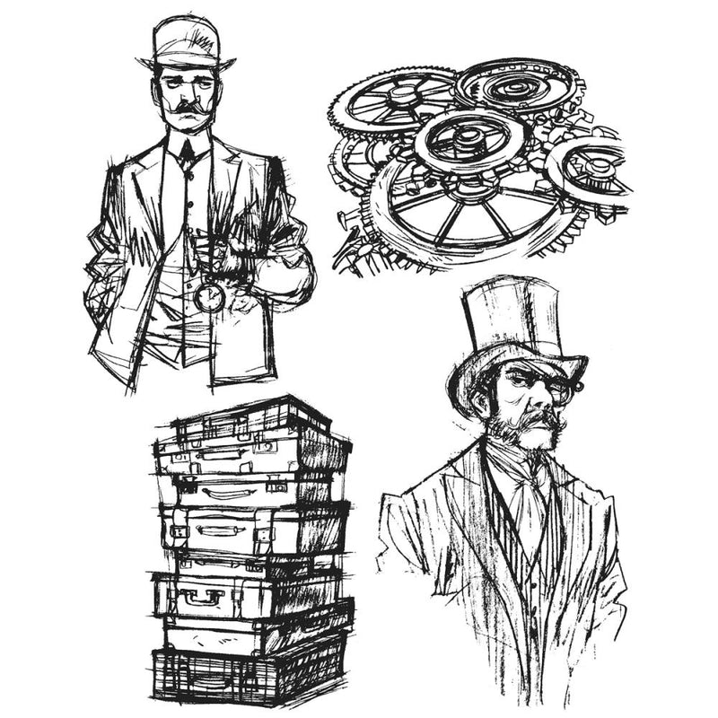 Stampers Anonymous Stamp Set - Time Travelers, CMS157 by: Tim Holtz