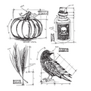 Stampers Anonymous Stamp Set - Halloween Blueprint 2, CMS167 Tim Holtz