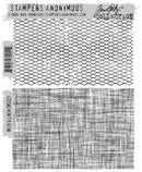 Stampers Anonymous Stamp Set - Mesh & Linen, CMS221 by Tim Holtz