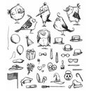 Stampers Anonymous Stamp Set - Mini Crazy Bird & Things, CMS250 by: Tim Holtz
