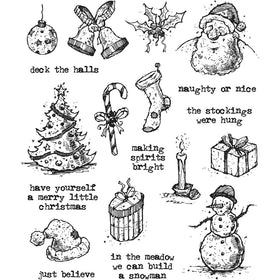 Stampers Anonymous Stamp Set - Tattered Christmas, CMS318 Tim Holtz