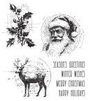 Late Oct - Stampers Anonymous Stamp Set - Festive Schematic, CMS502 Tim Holtz