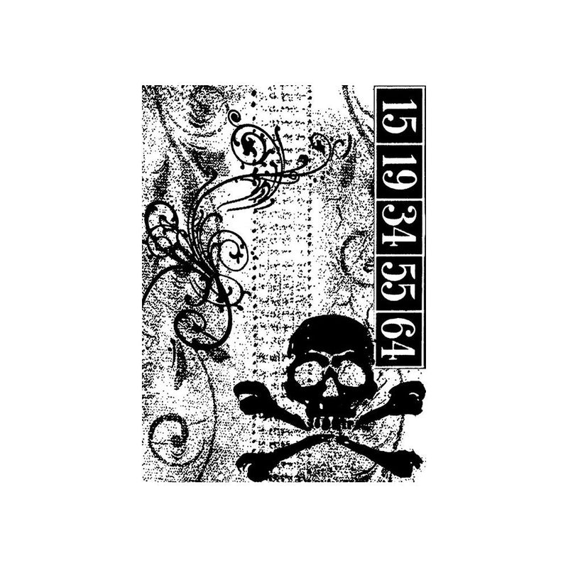 Stampers Anonymous ATC Cling Stamp - Skull, COM034by Tim Holtz