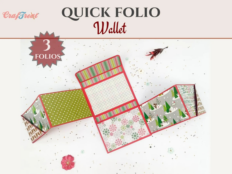 CrafTreat Scrapbook Blank Quick Folios - Wallet - Black, Kraft and White, CQF001