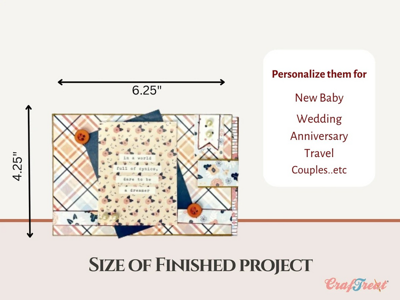 CrafTreat Scrapbook Blank Quick Folios - Dreamer - Black, Kraft and White, CQF002