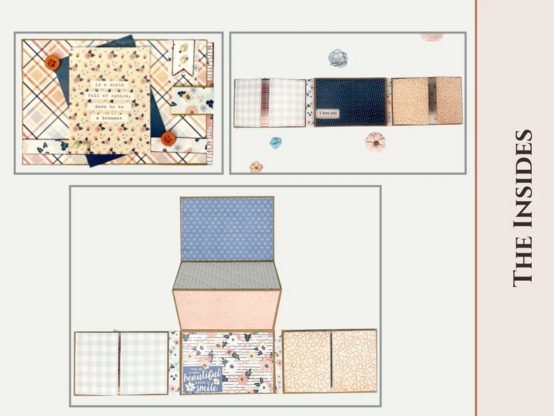 CrafTreat Scrapbook Blank Quick Folios - Dreamer - Black, Kraft and White, CQF002