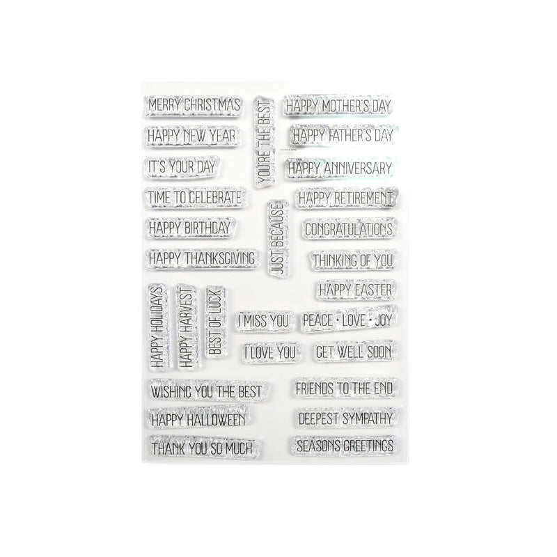 Elizabeth Craft Designs Clear Stamp Set - All Occasions Sentiments, CS329