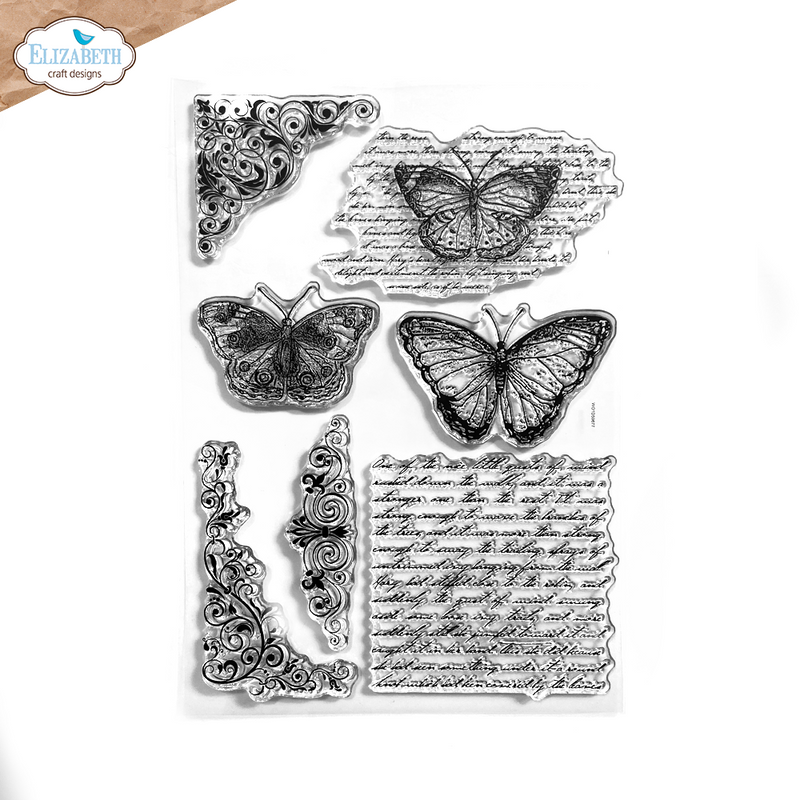 Elizabeth Craft Designs Clear Stamp Set - Butterflies & Swirls, CS348 by: Paper Flowers