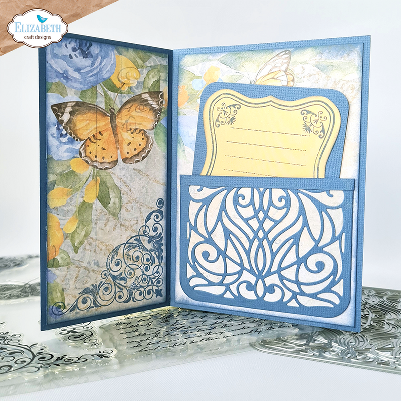 Elizabeth Craft Designs Clear Stamp Set - Butterflies & Swirls, CS348 by: Paper Flowers
