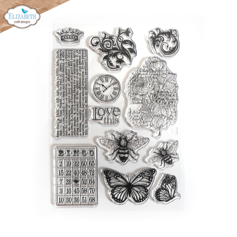 Elizabeth Craft Designs Clear Stamp Set - Love & Roses, CS351